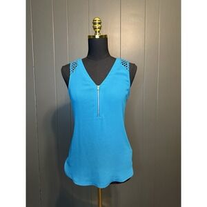 Express Aqua Teal Blue Tank Top‎ Lace Back XS Extra Small